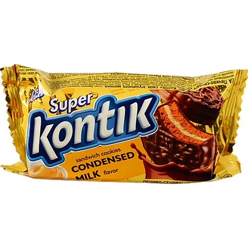 Печиво сендвіч Super Kontik 90г згущене молоко