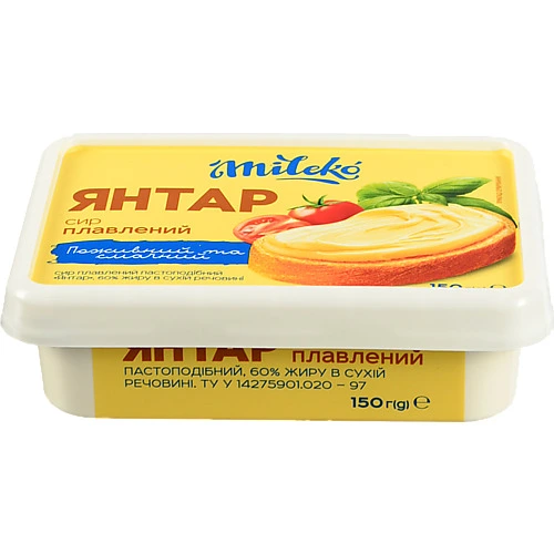 Сир пл.Mileko 150г 60% янтар ванн.
