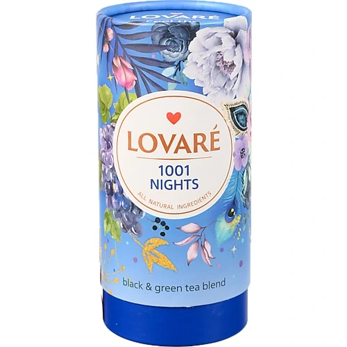 Чай Lovare 80г 1001 ніч зелений чорний тубус