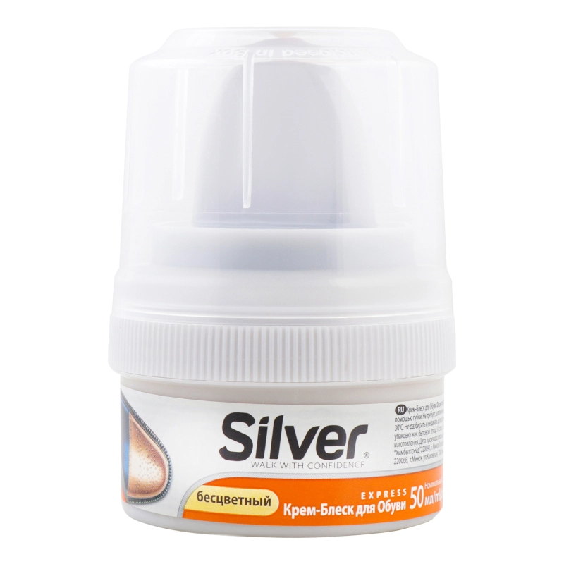 Крем-блиск для взуття безбарвний Express Silver 50мл