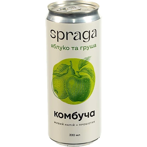 Напій Spraga 0.33л комбуча яблуко груша з.б