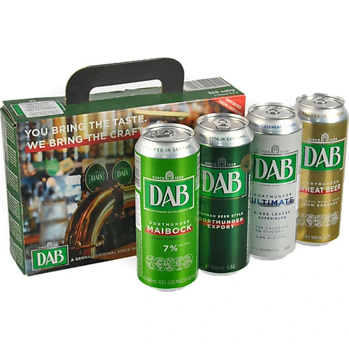 Набір пива Dab 4х0.5л export пшеничне мaibock ultimate light з.б