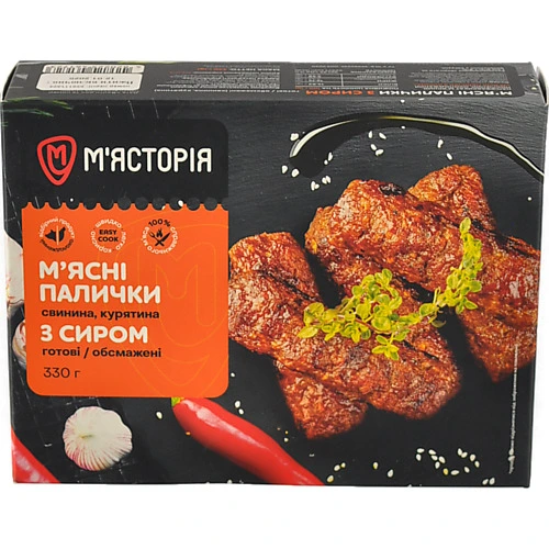 Мясні палички М`ясторія 330г з сиром