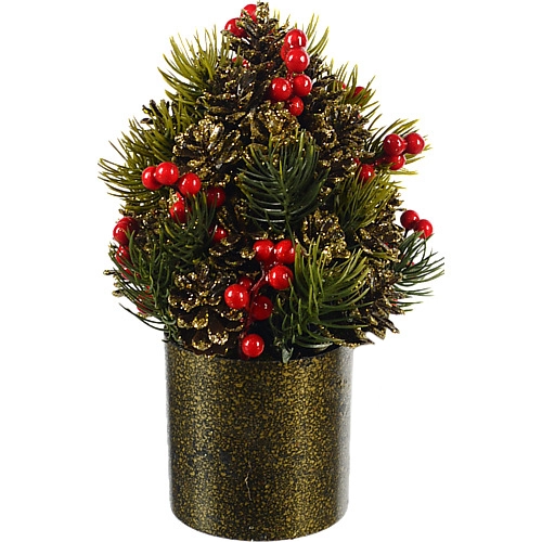 Декор новорічний Ялинка в горщику тип 12 22см