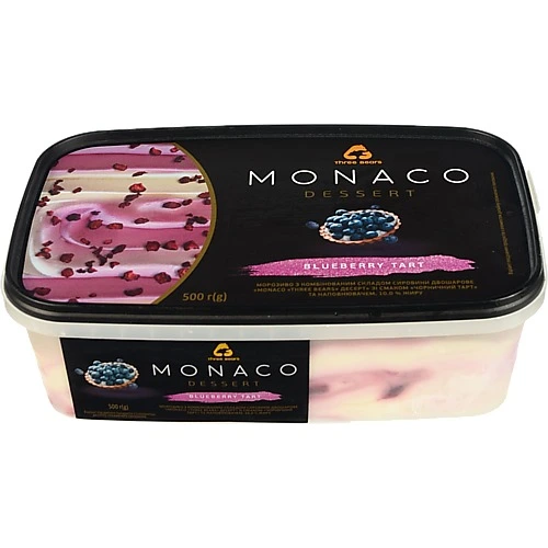 Морозиво Три Ведмеді 500г monaco dessaert чорничний тарт лот.