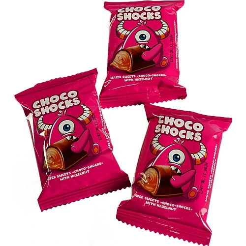 Цукерки вафельні з горіхом фундук Choco-shocks Polus кг