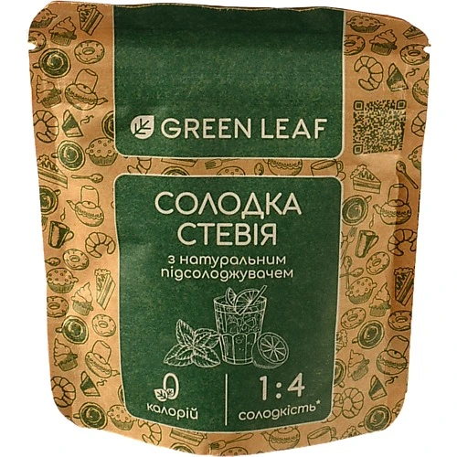 Стевія Green Leaf 100г солодка 1:4 д.п