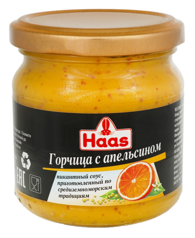 Гірчиця Хаас 210г апельсин