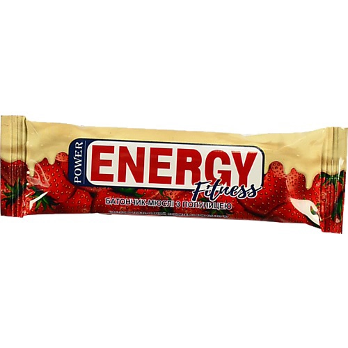 Батончик-мюслі Power  Energy 30г полуниця