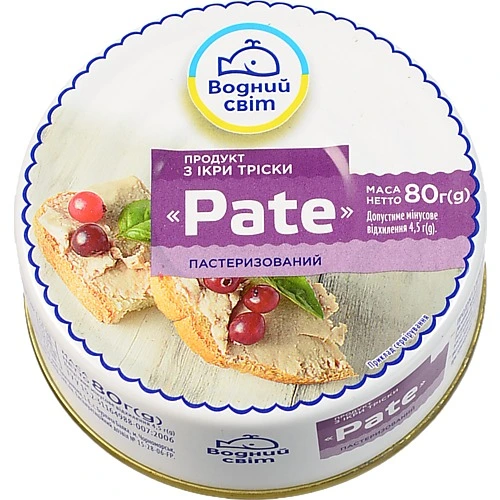 Продукт з ікри тріски Pate 80г