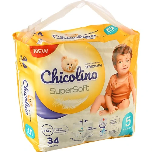 Підгузники-трусики Chicolino Super Soft  р5 12-17кг 34шт