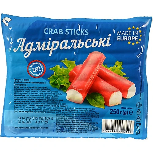 Крабові палички Адміральські 250г охл.