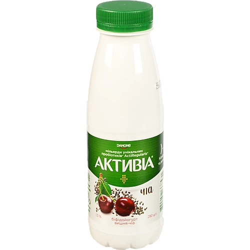 Бiфiдойогурт Активіа 290мл 1.5% вишня чія