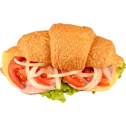 Круасан з шинкою та томатом