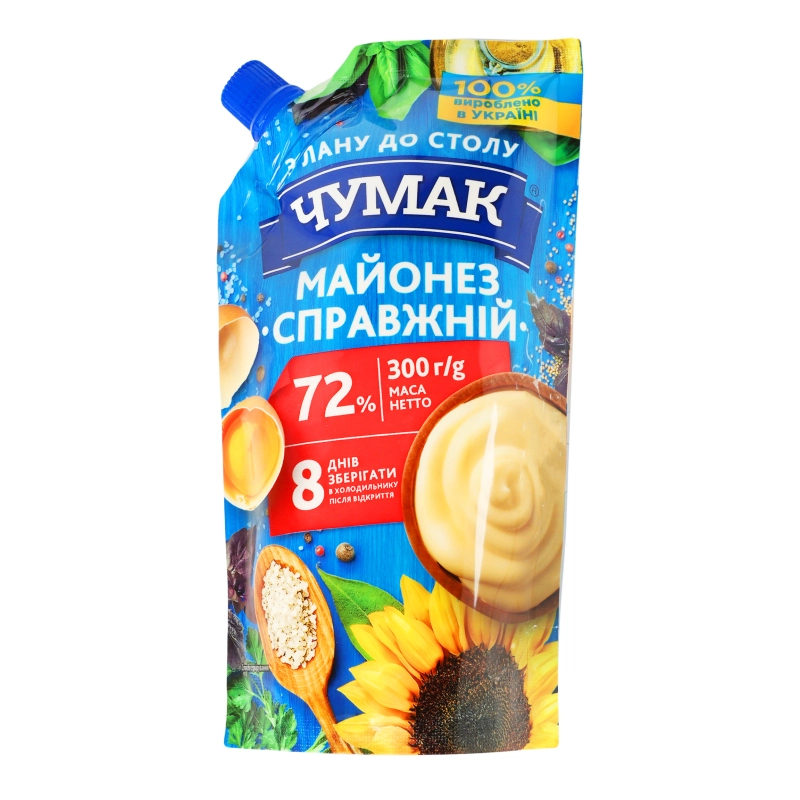 Майонез Чумак 300г справжній 72% ДП