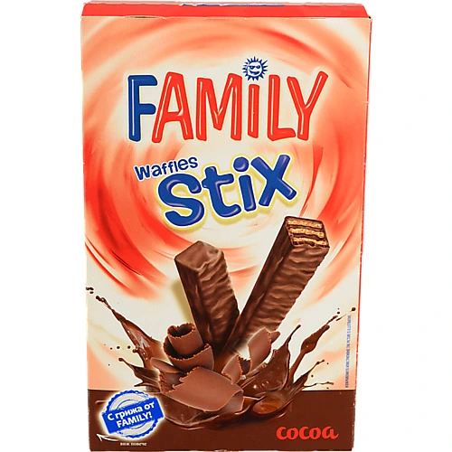 Міні вафлі Family Stix 155г какао крем