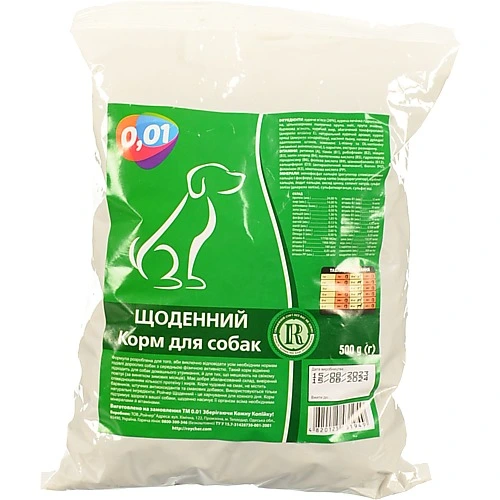 Корм д.собак 0.01 500г щоденний