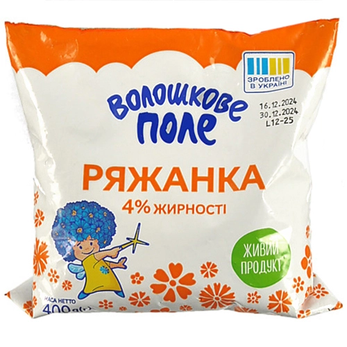 Ряжанка Волошкове поле 400г 4% пл.