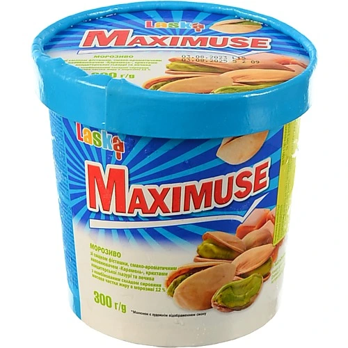 Морозиво Ласка 300г maxsimuse фісташка відро