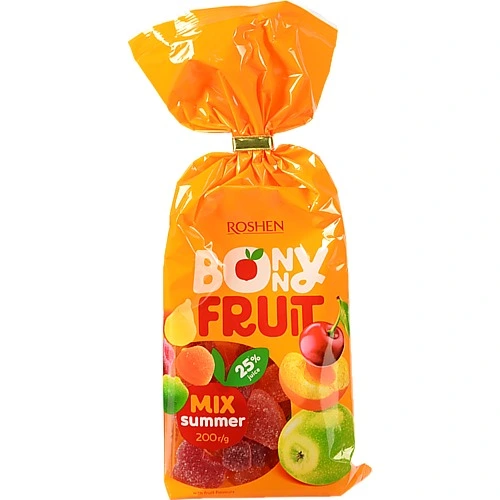 Цукерки жувальні Рошен 200г Bonny Fruit лiтнiй мiкс