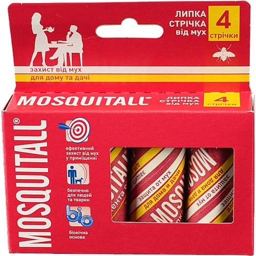 Стрічка від мух Mosquitall 4шт спеціальна захист