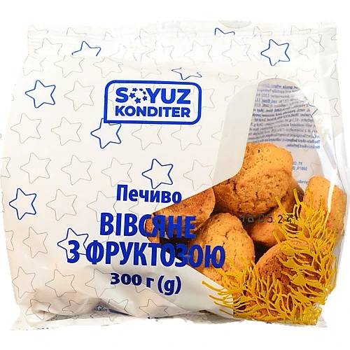 Печиво Союз кондитер 300г вівсяне фруктоза