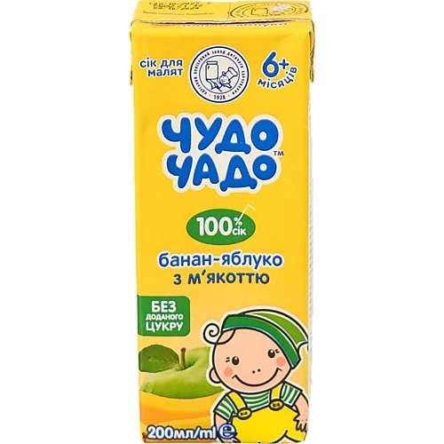 Сік Чудо Чадо 200мл slim банан яблуко м'якіть