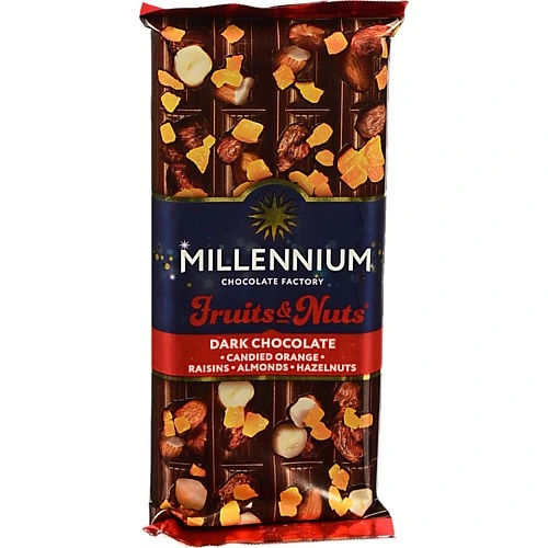 Шоколад Millennium 90г fruitsnuts чор.мигд.ліс.гор.цукати.родз.