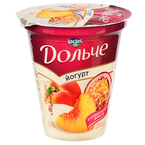 Йогурт Дольче 280г 3.2% персик маракуйя