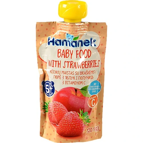 Пюре Hamanek 120г яблуко полуниця