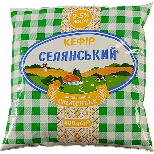 Кефір Селянський 400г 2,5% пл