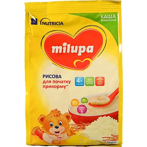 Каша Milupa 170г безмолочна  рисова 4 мic.