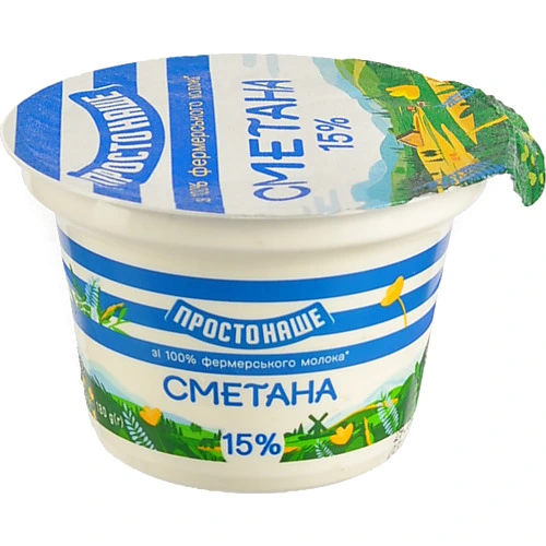 Сметана Простонаше 180г 15% ст