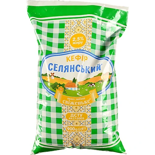 Кефір Селянське 900мл 2.5% пл.