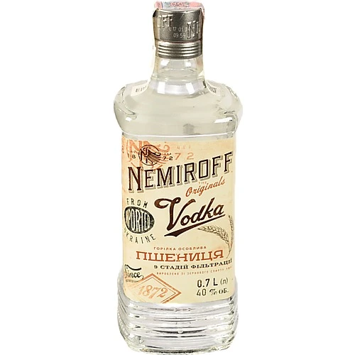 Горілка Nemiroff 0.7л пшениця українська відбірна штоф оригінал