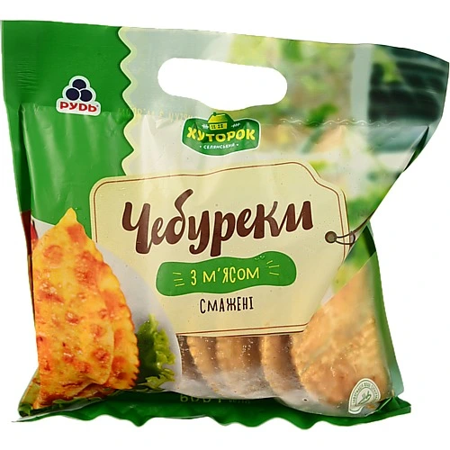 Чебуреки Хуторок 600г з мясом смажені