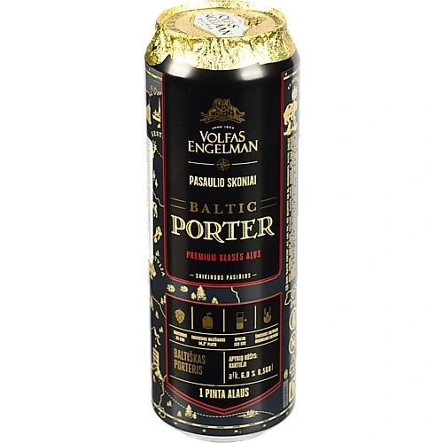 Пиво Volfas Engelman 0.5л baltic porter з.б