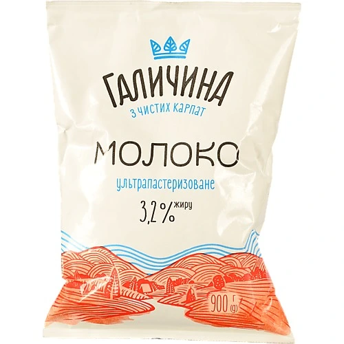 Молоко Галичина 900мл 3.2% т.ф