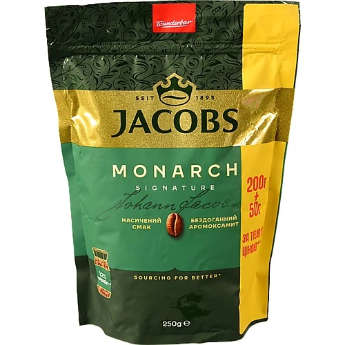 Кава Jacobs 250г монарх розчинна е.п.