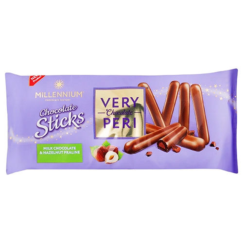Вафельні трубочки Millennium 80г very peri злак какао праліне молочний шоколад