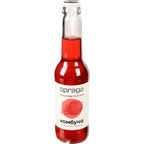 Напій Spraga 0.25л комбуча полуниця м`ята скло