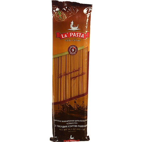 Макарони  La Pasta 400г спагетті цільнозернові