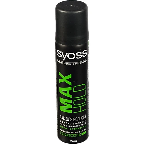 Лак д.волосся Syoss 75мл max hold