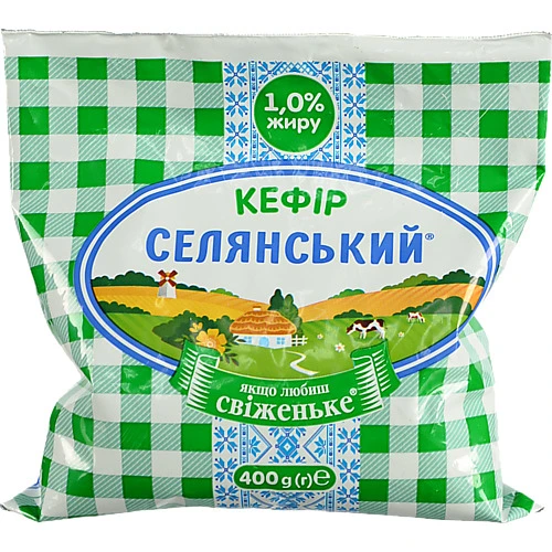 Кефір Селянський 400г 1% пл.