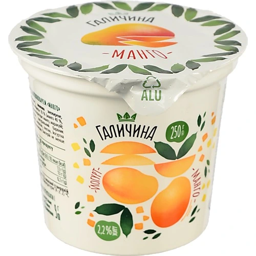 Йогурт Галичина 250г 2.2 манго ст.
