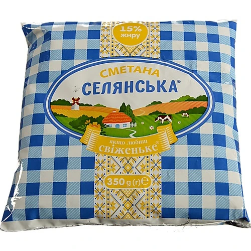 Сметана Селянська 350г 15% пл.