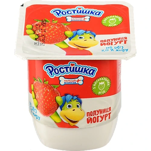 Йогурт Ростишка 115г 2% полуниця ст