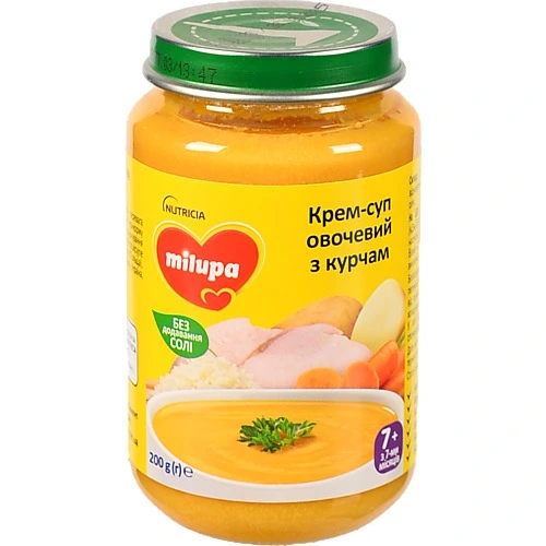 Суп Мілупа 200г овочевий курчя д.дітей від 7 м.
