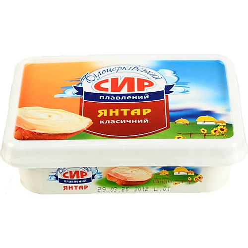 Сир пл. Білоцерківське 180гр 60% янтар ванн.