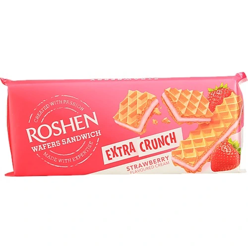 Вафли Roshen 142г wafers sandwich crunch клубника